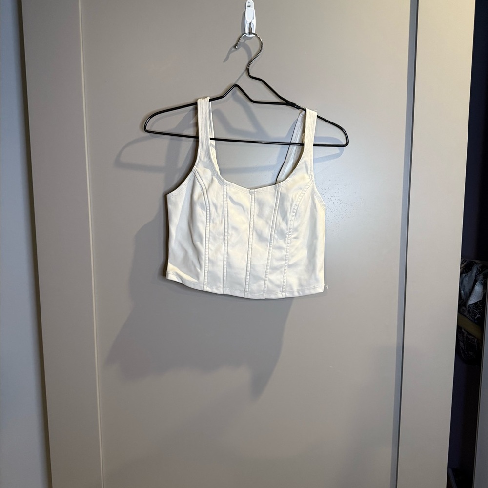 Leather corset Cream Women's Top